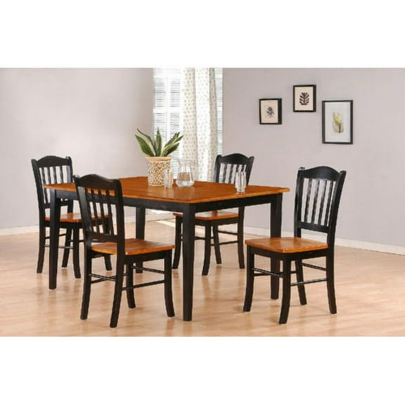 Boraam 5-Piece Shaker Dining Set with Black and Oak Finish