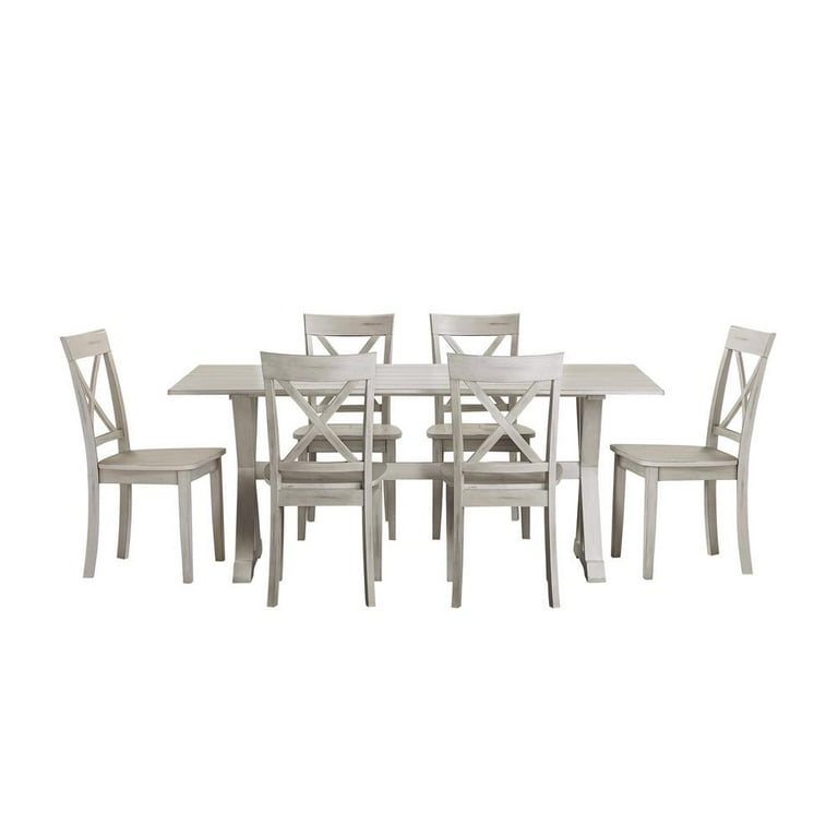 Boraam 7 Piece Jamestown Dining Set Antique White