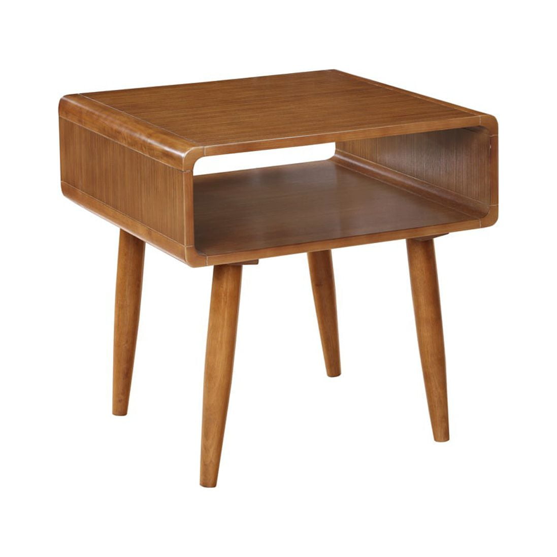 Boraam Alborg Rubberwood Square End Table - Rich Walnut Finish ...