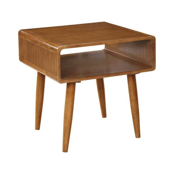 Boraam Alborg Rubberwood Square End Table - Rich Walnut Finish