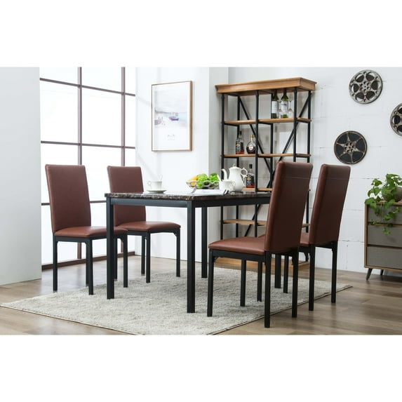 Boraam Arjen 5-Piece Faux Marble Dining Set
