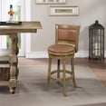thumbnail image 1 of Boraam Augusta 26in Counter Height Swivel Wood Kitchen Bar Stool, Distressed Sandrift, 1 of 10