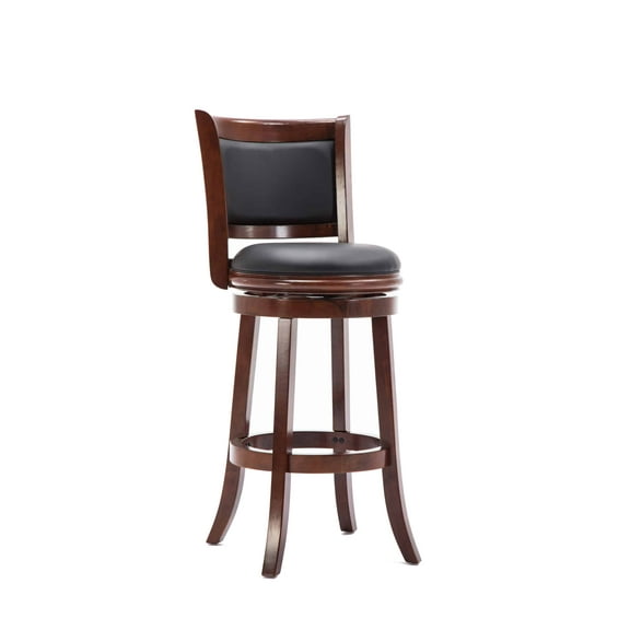 Boraam Augusta 29in. Swivel Wood Bar Stool, Cherry Finish