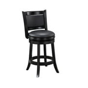 Boraam Augusta Counter Height Swivel Wood Kitchen Bar Stool, Black Finish