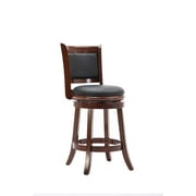 Boraam Augusta Counter Height High Back Swivel Wood Kitchen Counter Stool, Cherry Finish