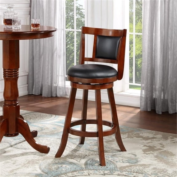 Boraam Avianna Counter Height Swivel Wood Kitchen Bar Stool, Cherry Finish