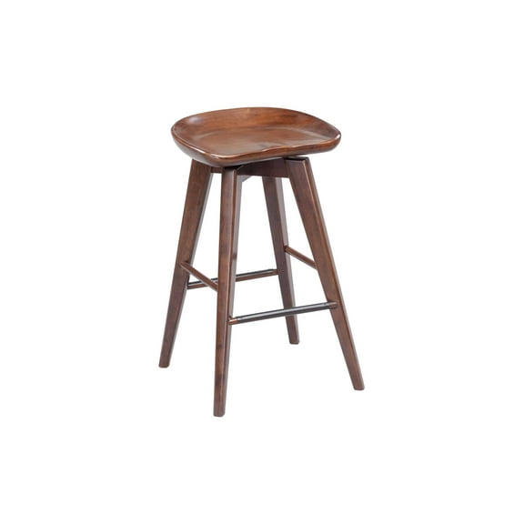 Boraam Bali Backless Swivel Rubberwood Counter Stool in Cappuccino Finish