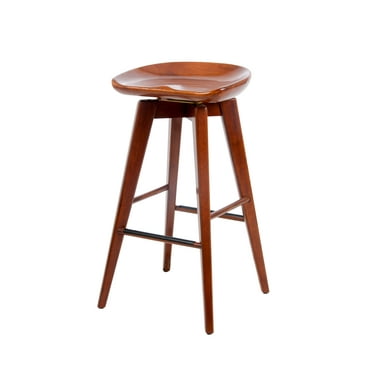 Boraam Bali 29" Backless Swivel Bar Stool, Walnut