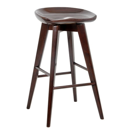 Boraam Bali 29" Backless Swivel Wood Bar Stool, Cappuccino Finish