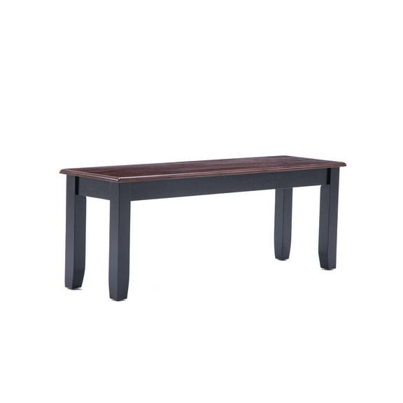 Boraam Bloomington 18" Dining Height Backless Wood Dining Bench - Cherry/Black Two-Tone Finish