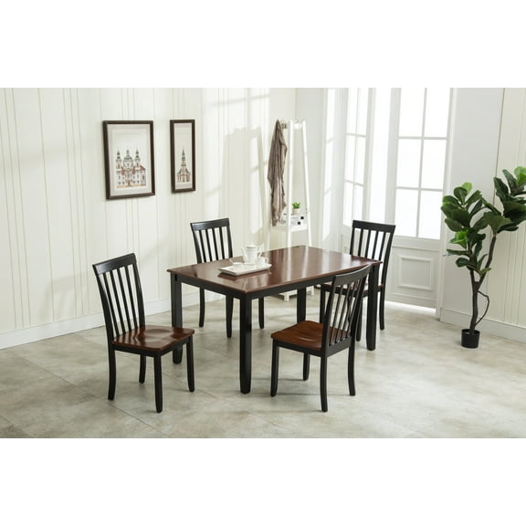 Boraam Bloomington 5-Piece Dining Set - Black/Cherry Finish