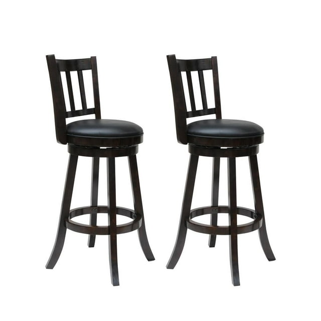 Boraam Bloomington Bar Height Swivel Bar Stool Cappuccino Set of 2