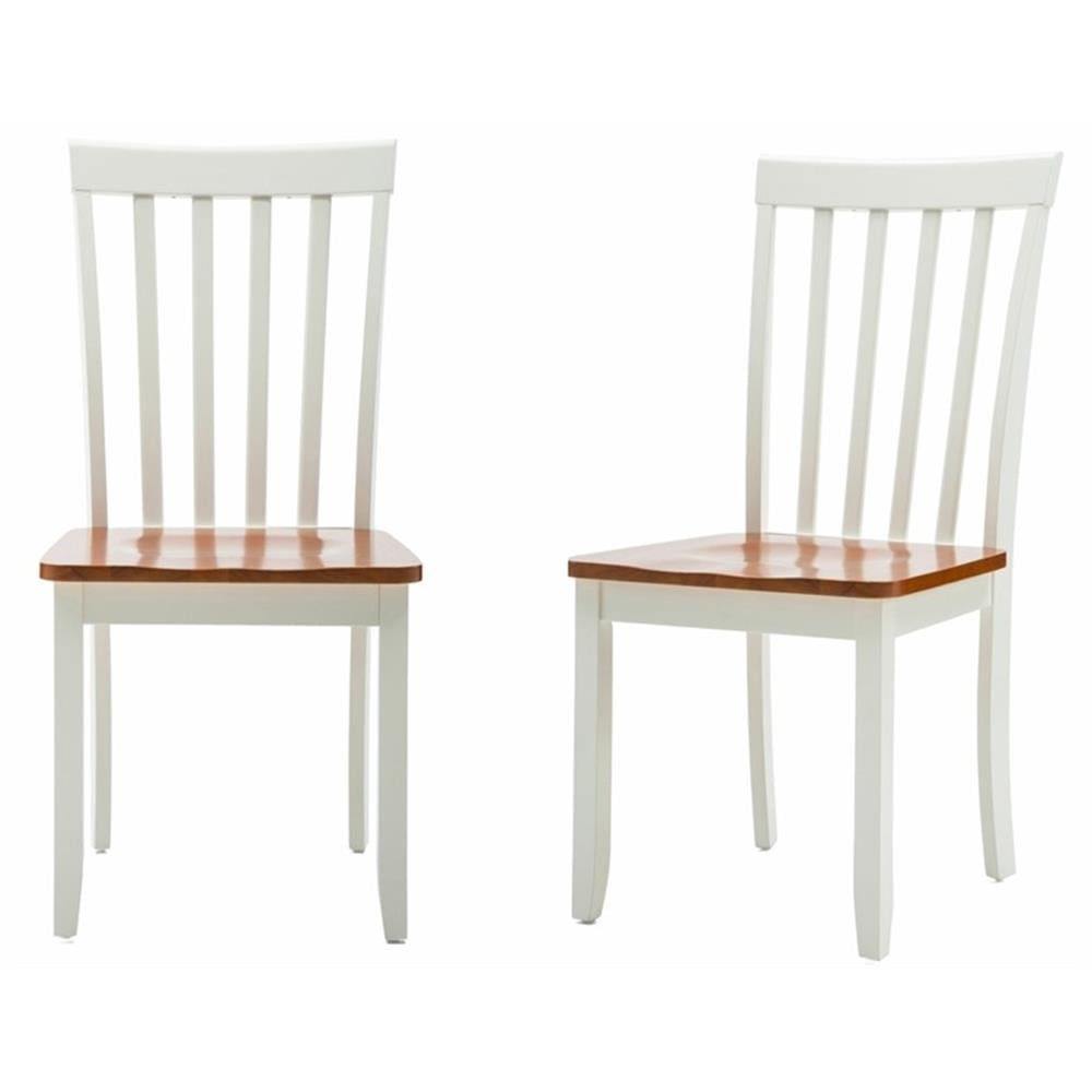 White Honey Oak Wooden Ladderback Side Chair