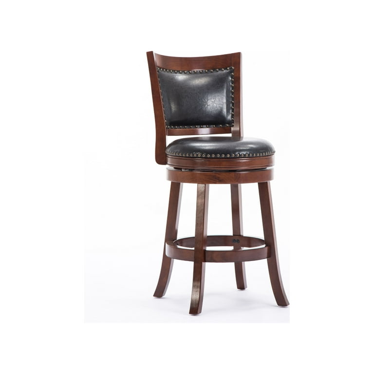 Boraam Bristol 24in. High Back Swivel Wood Counter Stool Cherry