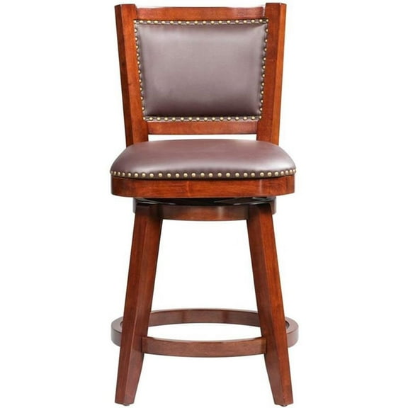 Boraam Broadmoor Counter Height Swivel Wood Kitchen Bar Stool - Cherry Finish