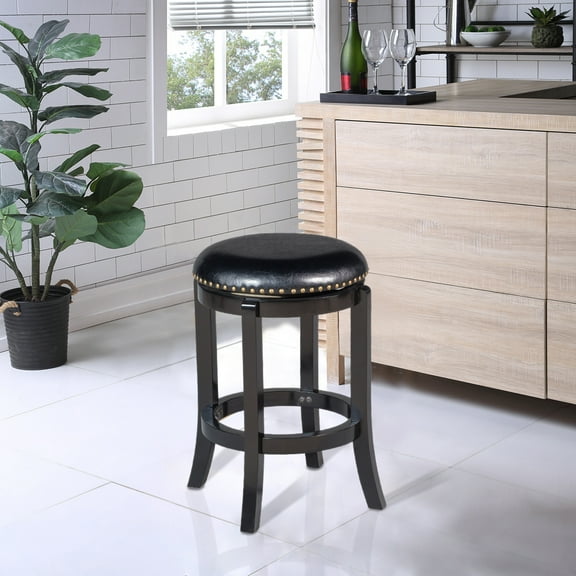Boraam Cordova 24" Backless Swivel Counter Stool, Black