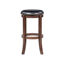 Boraam Cordova Bar Height Backless Swivel Wood Stool in Cappuccino Finish