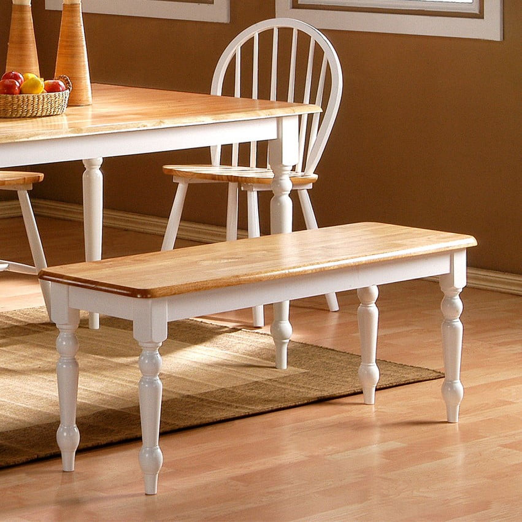 Boraam Farmhouse Backless Wood Bench - White/Natural Two-Tone Finish - image 1 of 5