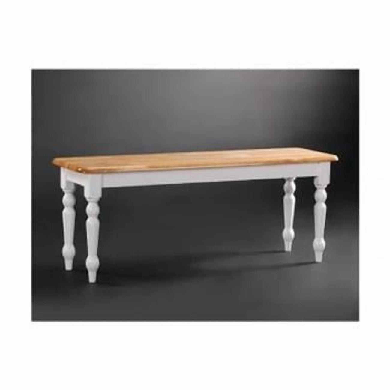Boraam  Farmhouse Dining Bench - White And Natural Finish