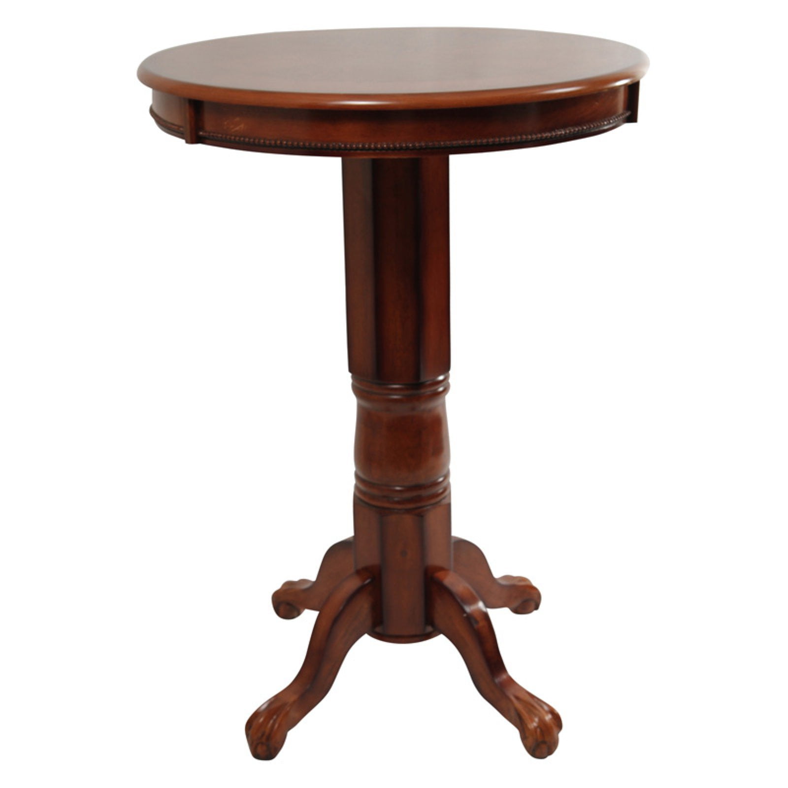 Brandy Finish Round Wood Bar Height Pub Table