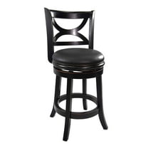 Boraam Florence Counter Height High Back Kitchen Swivel Wood Counter Stool, Black Sandthru Finish