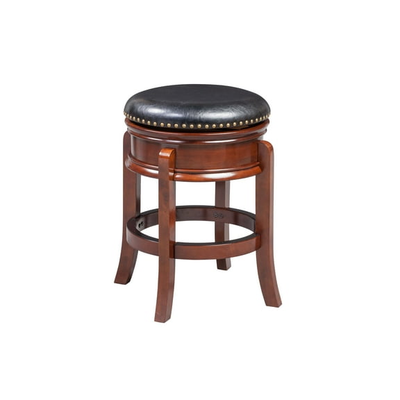 Boraam Hamilton Counter Height Backless Swivel Wood Counter Stool, Cherry Finish