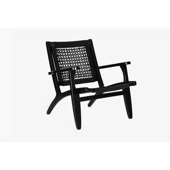 Boraam Harrison Hexagon Woven Black Rope Accent Chair - Black Finish