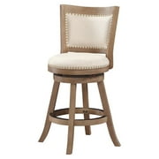 Boraam Melrose Counter Stool in Driftwood Wire-Brush and Ivory