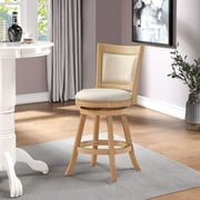 Boraam Melrose Counter Stool in Driftwood Cream Wire-Brush and Ivory
