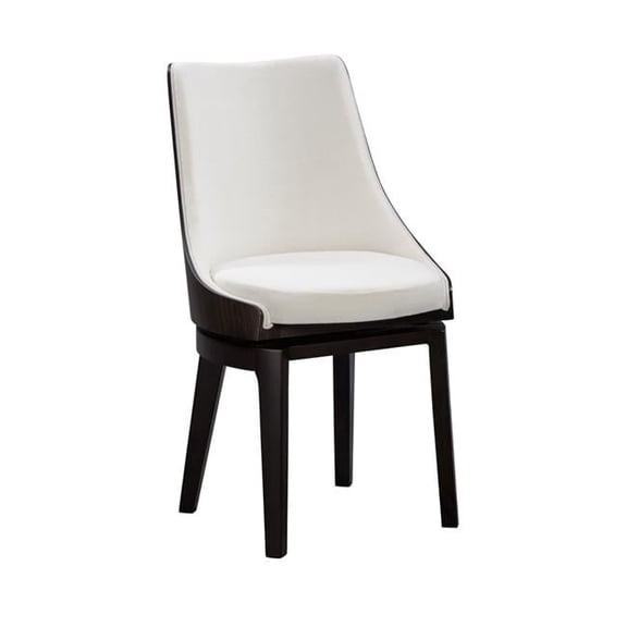 Boraam Orleans Swivel High Back Cream Fabric Dining Chairs - Set of 2 - Black Finish