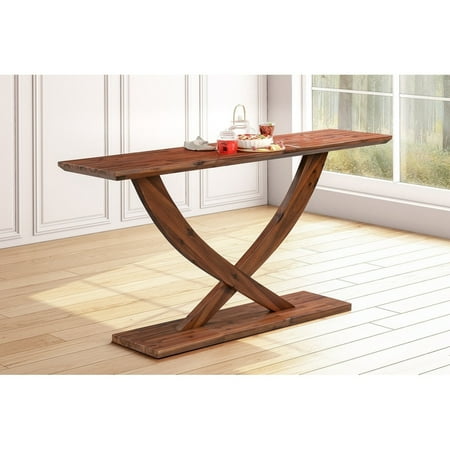 Boraam Rasmus Acacia Wood Console Table With Chestnut Wire-Brush Finish 77322