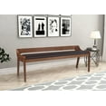 thumbnail image 1 of Boraam Rasmus Low Back Acacia Wood Dining Bench with Faux Leather Upholstery, 1 of 10