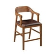 thumbnail image 1 of Boraam Rasmus Faux Leather Seat Rubberwood Counter Stool with Chestnut Wire-Brush Finish, 1 of 7
