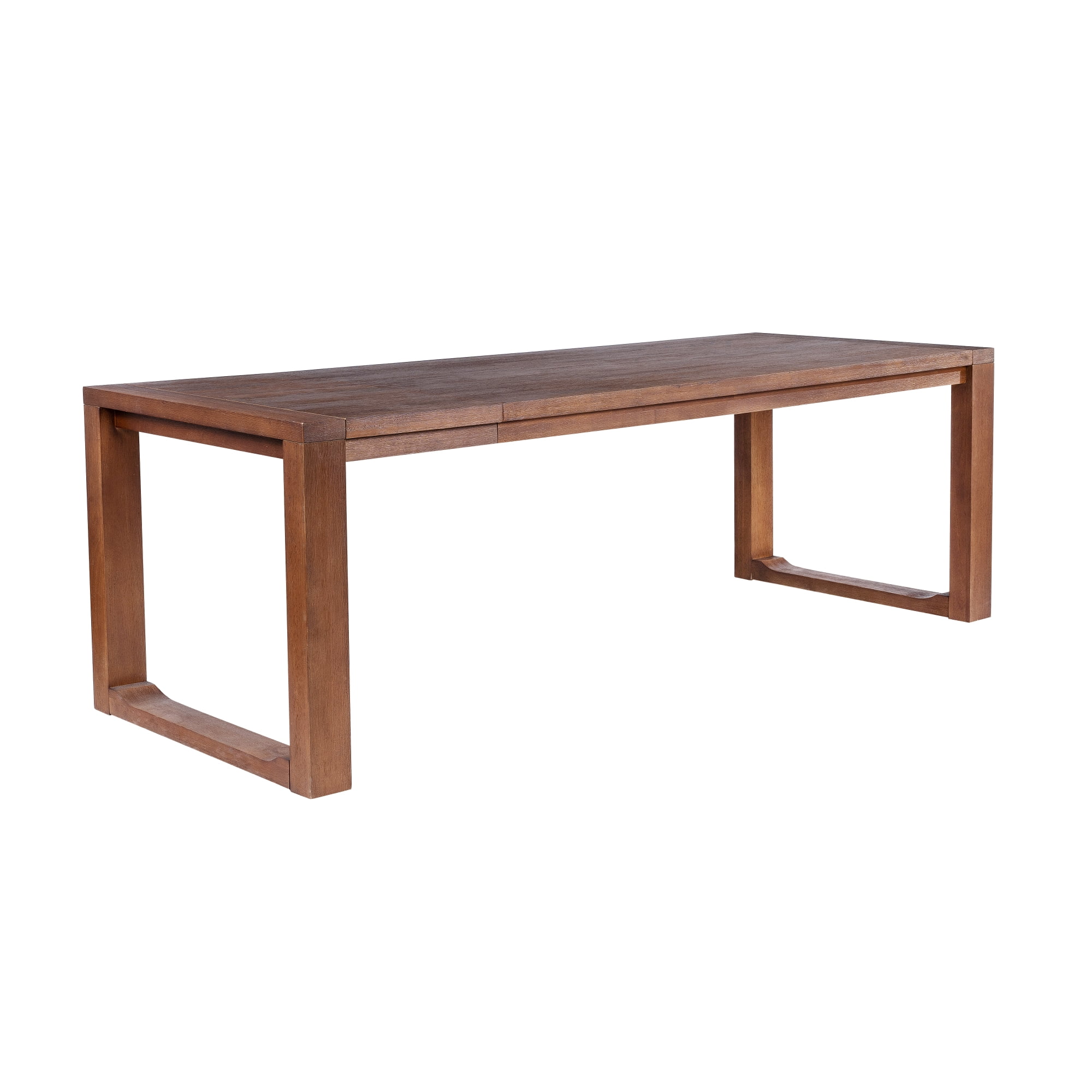 Chestnut Wire-Brush Wood Extendable Dining Table for Eight