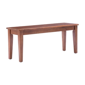Boraam Shaker 18in Dining Height Backless Wood Dining Bench, Walnut Finish