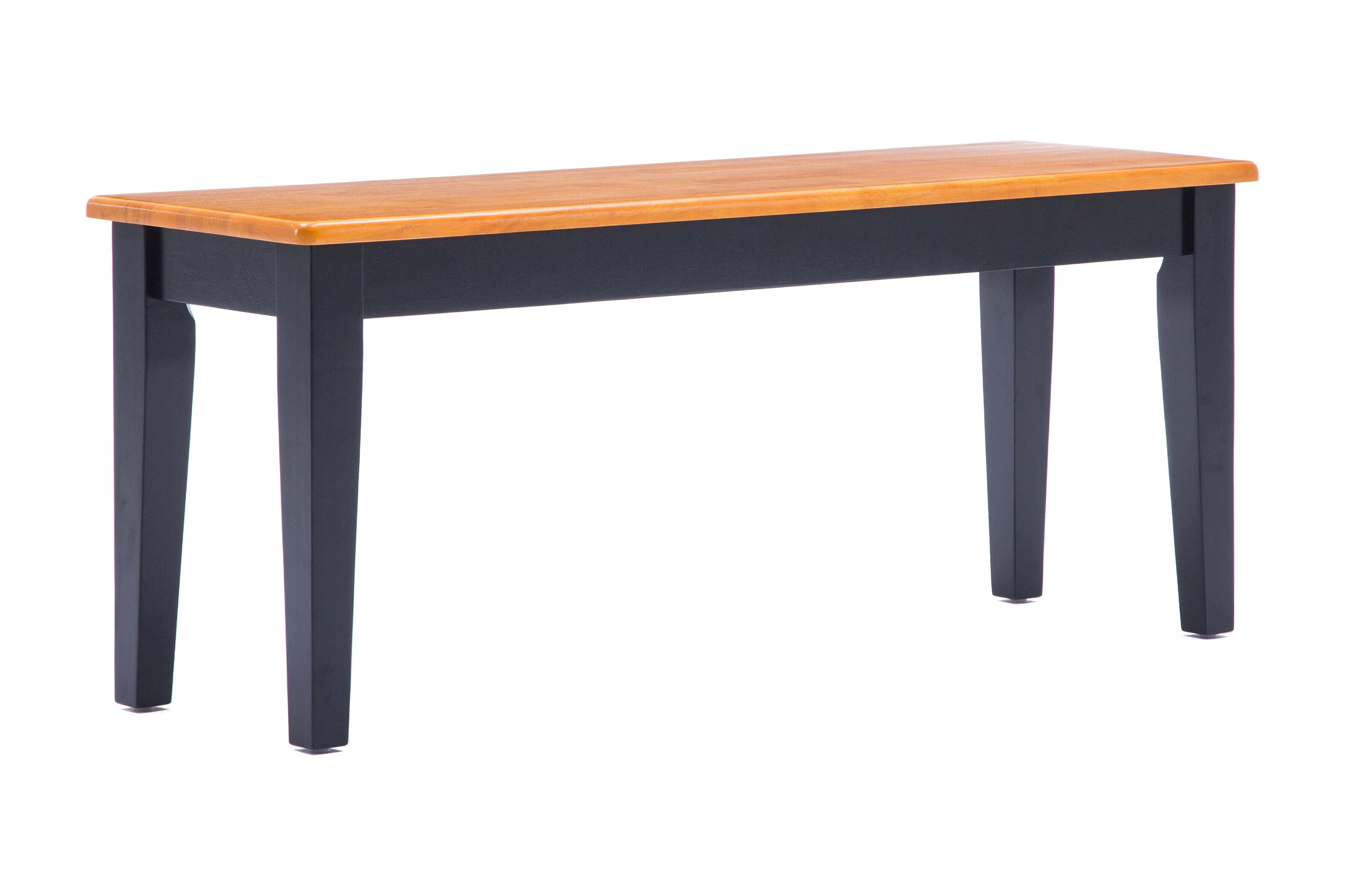 Black and Oak Solid Wood Dining Bench