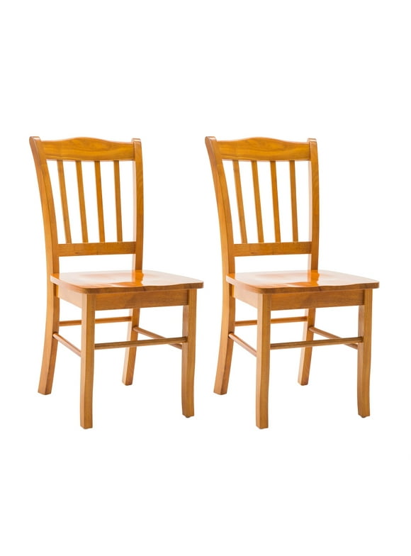 Boraam Shaker Wood Dining Side Chairs - Oak Finish - Set of 2
