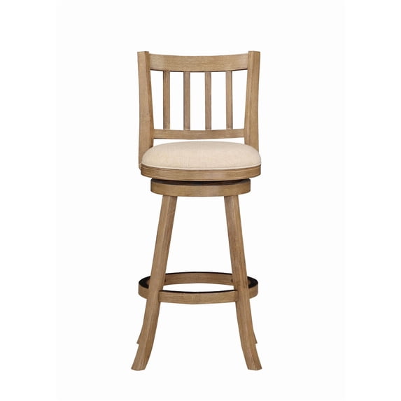 Boraam Sheldon 29" Swivel Bar Stool, Driftwood Wire-Brush & Ivory