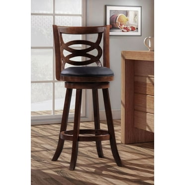 Boraam Siena 29in. High Back Swivel Wood Bar Stool - Cappuccino Finish