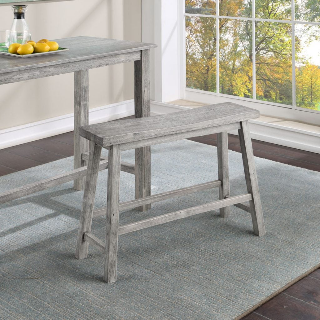 Sonoma 36" Storm Gray Wire-Brush Eco-Friendly Rubberwood Bench