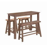 Boraam Sonoma 4pc Wood Pub Set in Barnwood Wire-Brush Finish