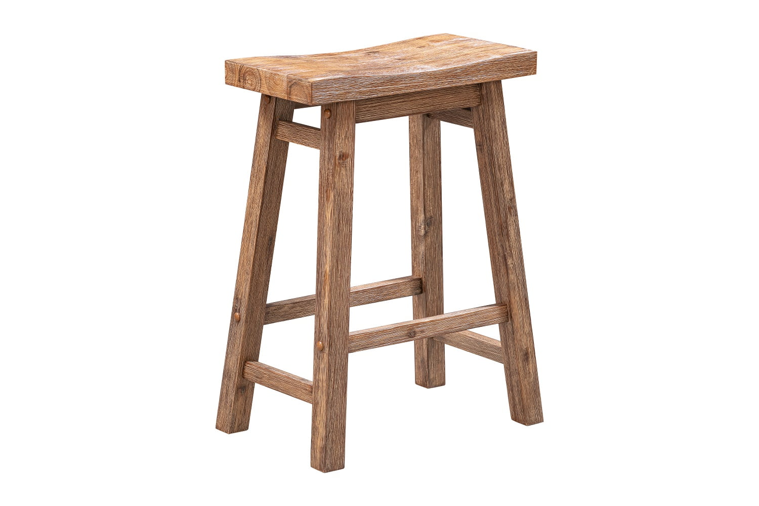 Sonoma 24" Barnwood Wire-Brush Backless Saddle Counter Stool