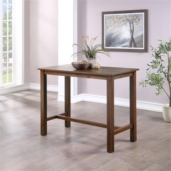 Boraam Sonoma Rubberwood Rectangular Pub Table - Chestnut Wire-Brush Finish