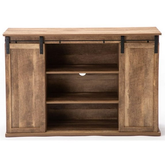 Boraam Weston Rustic Sliding Barn Door Media Cabinet with Storage in Natural