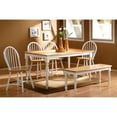 thumbnail image 1 of Boraam Windsor Farmhouse 6-Piece Wood Dining Set, Cream & Natural, 1 of 13