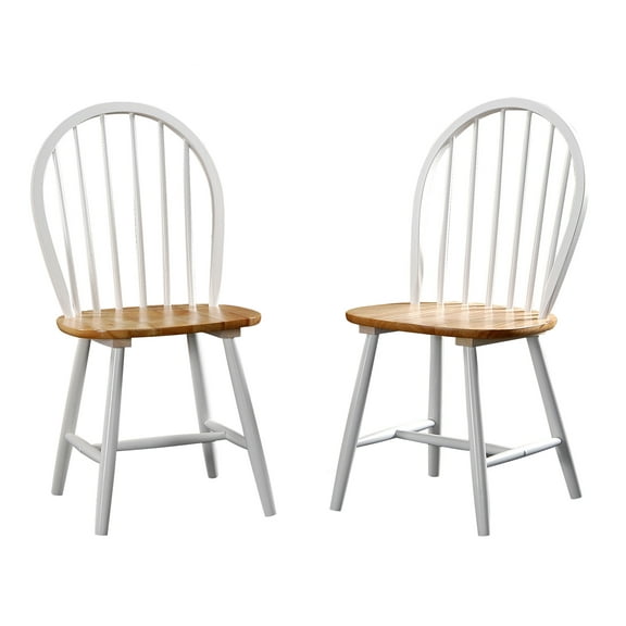 Boraam Windsor Farmhouse Dining Chair in Cream and Natural (Set of Two)
