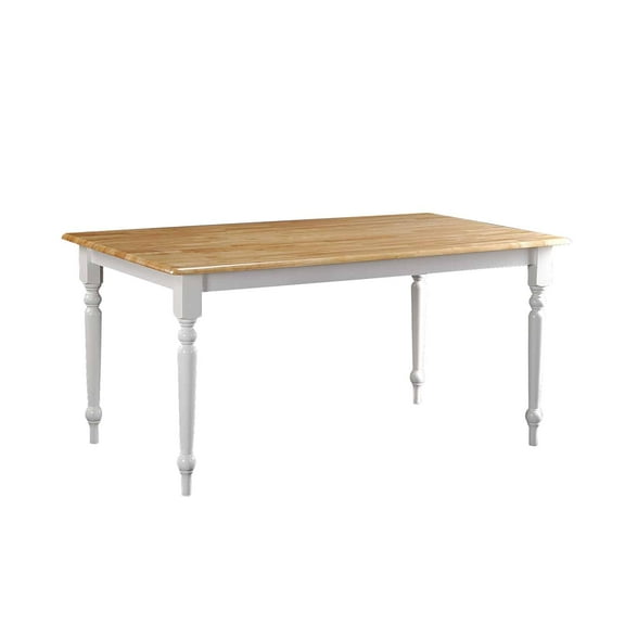 Boraam Windsor Farmhouse Rectangular Dining Table in Cream and Natural Finish