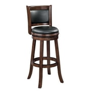 Boraam Augusta Extra Tall Bar Height Swivel Wood Kitchen Bar Stool, Cappuccino Finish