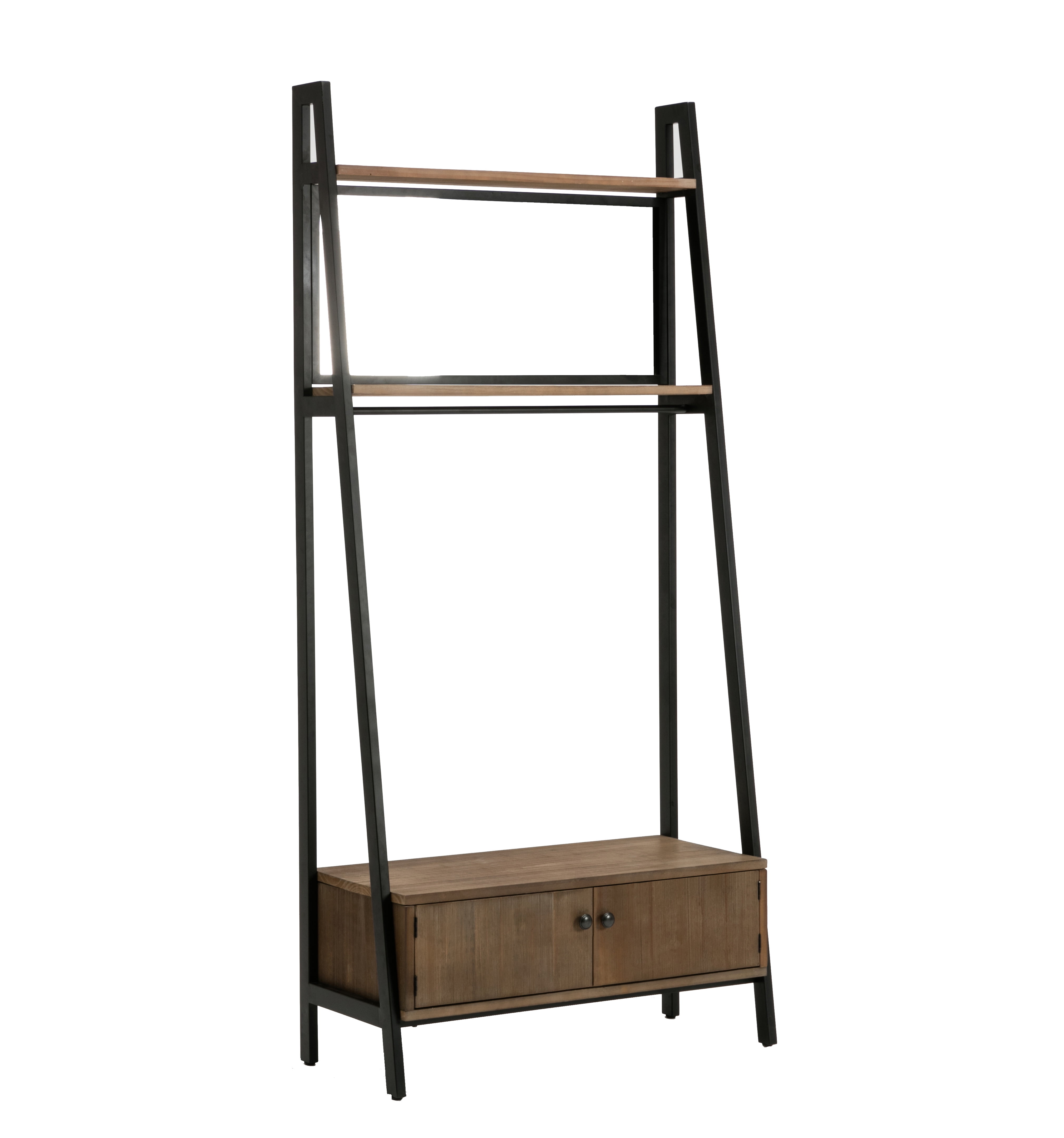 Boraam Wood Carlton Hall Tree in Natural and Black Finish