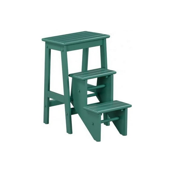 Boraam Wood Niko 24.5 in. Folding Step Stool in Jadepool Green Finish